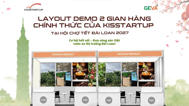 LAYOUT DEMO 2 GIAN HÀNG HỘI CHỢ TẾT ĐÀI LOAN 2027 – CƠ HỘI ĐƯA HÀNG VIỆT TIẾP CẬN THỊ TRƯỜNG QUỐC TẾ